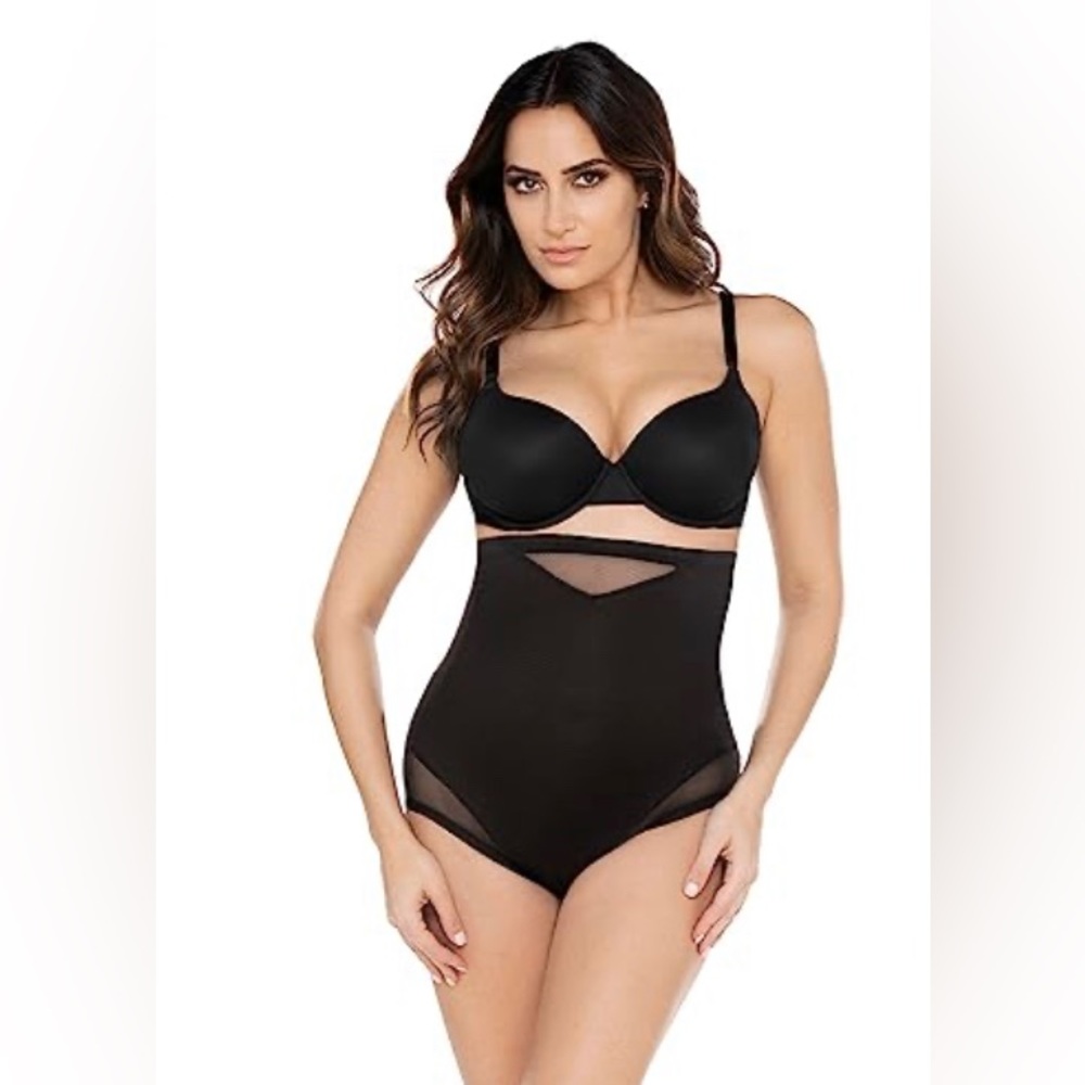 Miraclesuit Extra Firm Sexy Sheer Shaping Hi-Waist Brief Black Body Shaper M